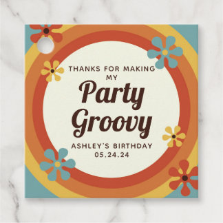 Hippie 60-tal Groovy Party Favor-märke Gåvor Etiketter