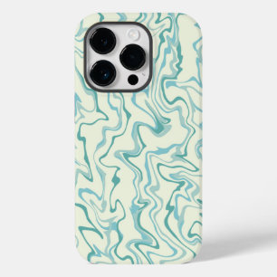 Hippie 70:s blå marble Liquid Swirl Boho Mönster