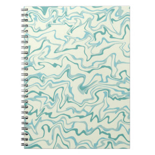 Hippie 70:s blå marble Liquid Swirl Boho Mönster Anteckningsbok