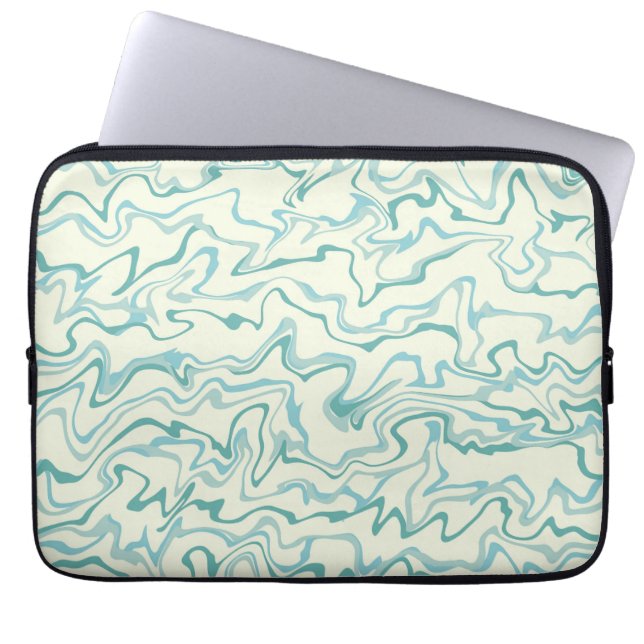 Hippie 70:s blå marble Liquid Swirl Boho Mönster Laptop Fodral (Framsidan)