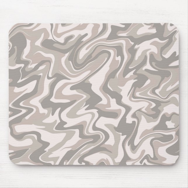 Hippie 70 s Grått Marble Liquid Swirl Boho Mönster Musmatta (Framsidan)