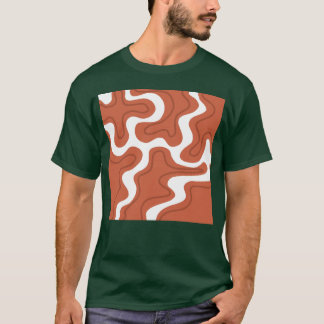 Hippie 70-tal Brun Marmor Flytande Virvel Boho Mön T Shirt