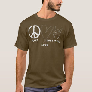 Hippie 70-talet Peace Kärlek Rock N Roll Coola Ban T Shirt