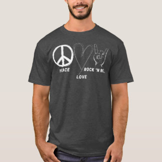 Hippie 70-talet Peace Kärlek Rock N Roll Coola Ban T Shirt