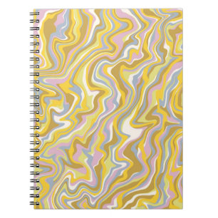 Hippie 70-talets Grönt Marble Liquid Swirl Boho Mö Anteckningsbok
