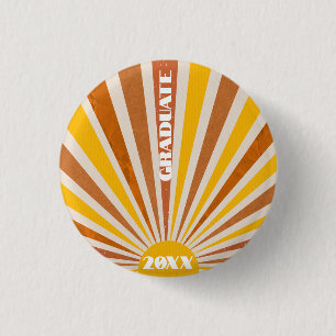 Hippie 70-talets Pin-Orange för Retro Education St Knapp