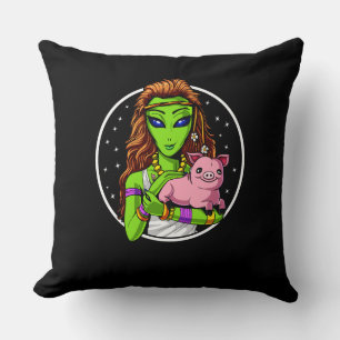 Hippie Alien Vegan Girl Kudde