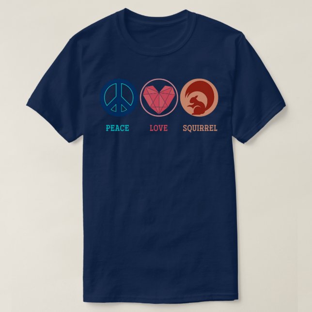 Hippie Animal Lover Gift Fredstecken Squirrel T Shirt (Design framsida)