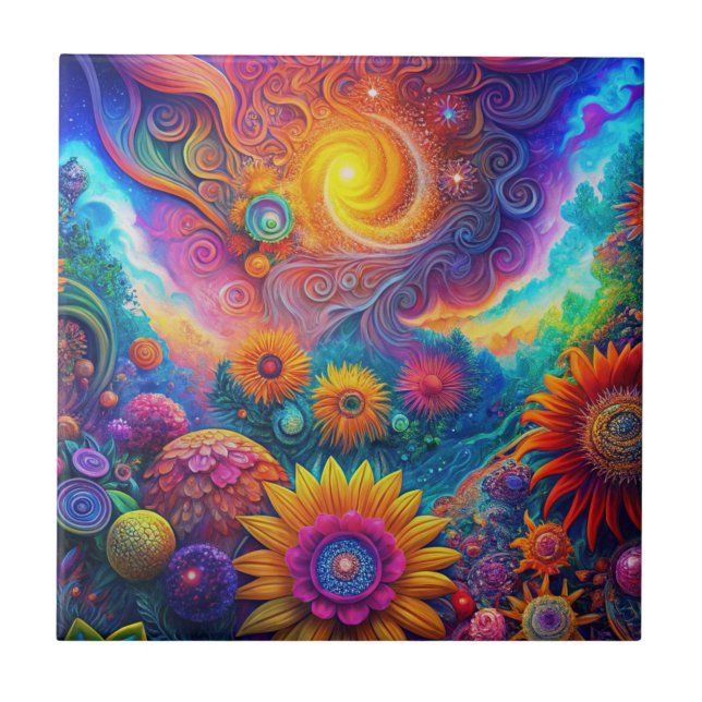 Hippie Art Ceramic Tile Kakelplatta (Framsidan)