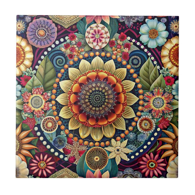 Hippie Art Ceramic Tile Kakelplatta (Framsidan)