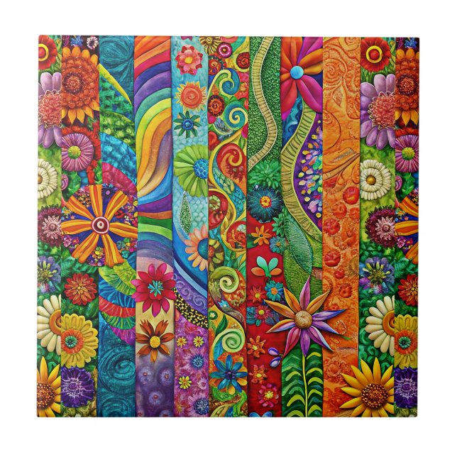 Hippie Art Ceramic Tile Kakelplatta (Framsidan)
