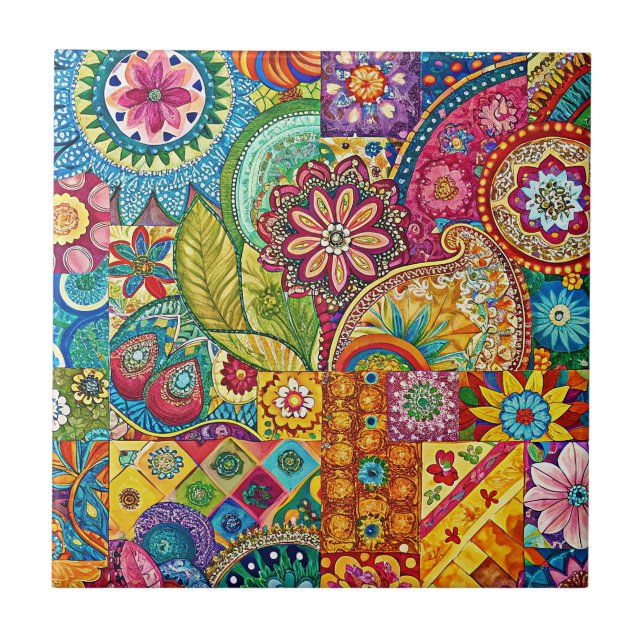 Hippie Art Ceramic Tile Kakelplatta (Framsidan)
