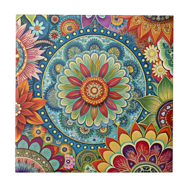 Hippie Art Ceramic Tile Kakelplatta (Framsidan)