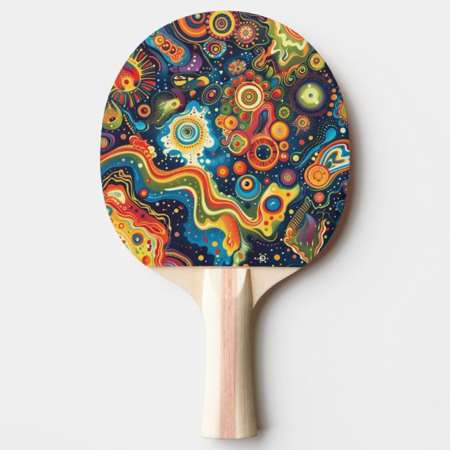 Hippie Art Ping Pong Paddle Pingisracket (Framsidan)