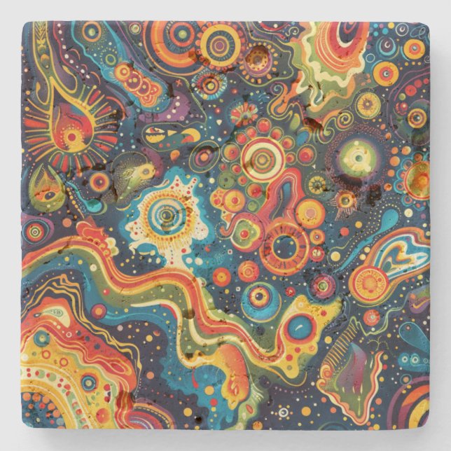 Hippie Art-Underlägg Stenunderlägg (Framsidan)