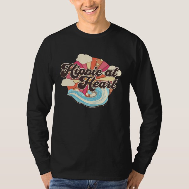 Hippie At Heart   Hippie  2 T Shirt (Framsida)