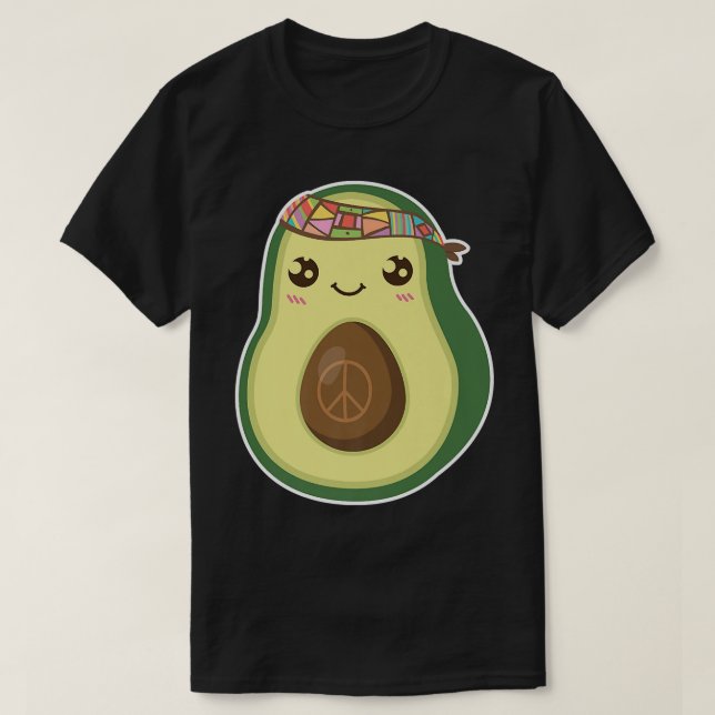 Hippie Avocado Funny Vintage T Shirt (Design framsida)