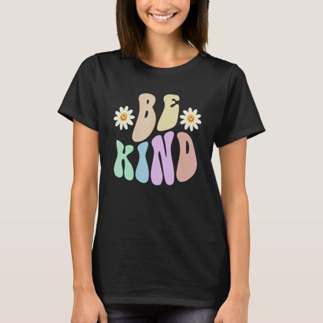 Hippie BE KIND Retro Stop Bullying Choose Kindness T Shirt (Framsida)