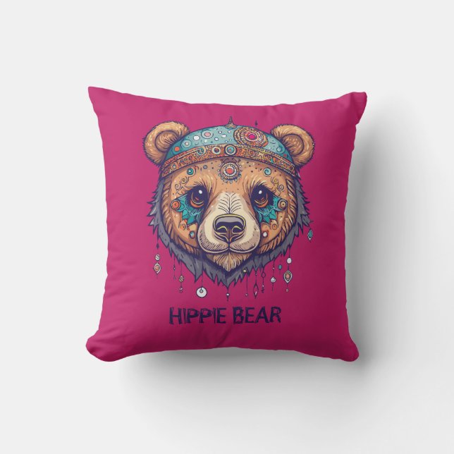 Hippie Bear I Kudde (Framsida)