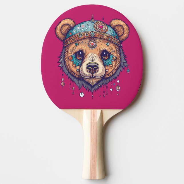 Hippie Bear I Pingisracket (Framsidan)