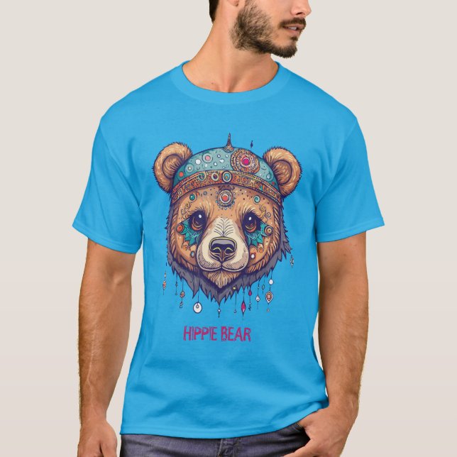 Hippie Bear I T Shirt (Framsida)