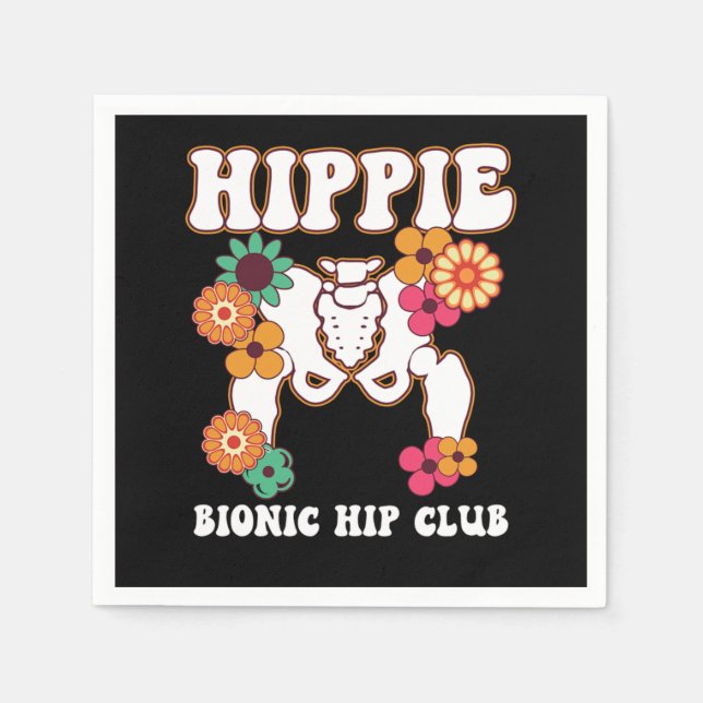 Hippie Bionic Hip Club Recovery Replacement Funny Pappersservett (Framsidan)