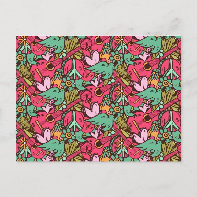 Hippie Birds and Fredsteckens Vykort (Framsida)