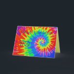 Hippie Birthday 70th Groovy Tie-Dye Card Kort<br><div class="desc">En contemporary av en klassisk design på 60-talet. Du kan ändra och lägga till i texten.</div>