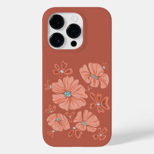 Hippie-blommor: Abstrakt Red Flower Power Artwork