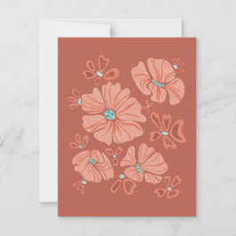 Hippie-blommor: Abstrakt Red Flower Power Artwork