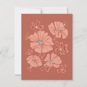 Hippie-blommor: Abstrakt Red Flower Power Artwork