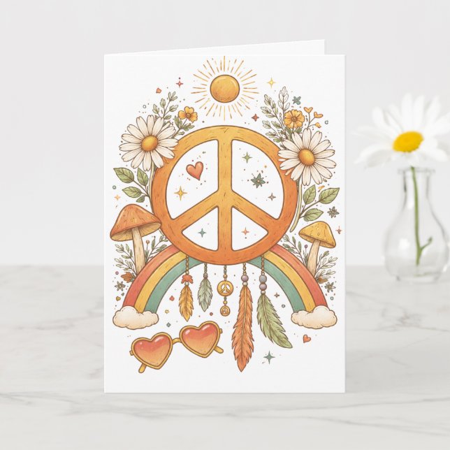 Hippie Bohemian Vibes Blank Art Card Kort (Liten växt)