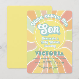 Hippie Boho Baby Shower Sunshine Son Inbjudningar