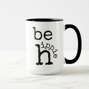 Hippie, Boho, Black White, kaffe Mugg