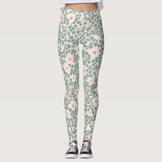 Hippie Boho Blommigt Leggings (Framsida)