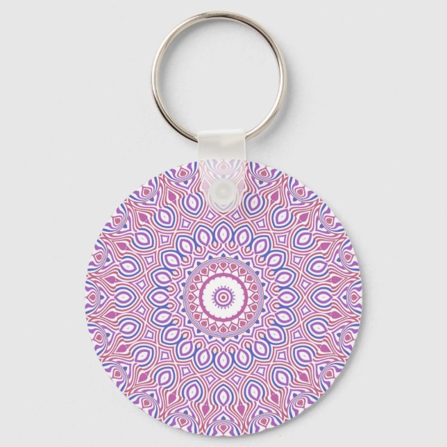 Hippie Boho Funky Groovy Bohemian Kaleidoscope Nyckelring (Framsida)