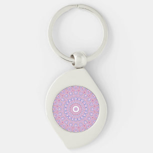 Hippie Boho Funky Groovy Bohemsk Kalejdoskop Swirl Silverfärgad Nyckelring