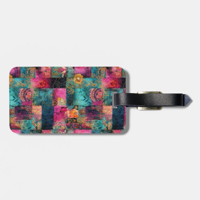 Hippie Boho Luggage Tag Bagagebricka (Baksida Vågrät)