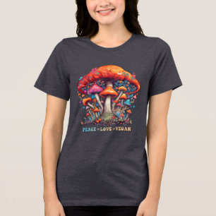 Hippie Boho Svamp Fred Kärlek Vegan T Shirt