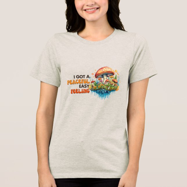 Hippie Boho Svamp Fred Trippig T Shirt (Framsida)