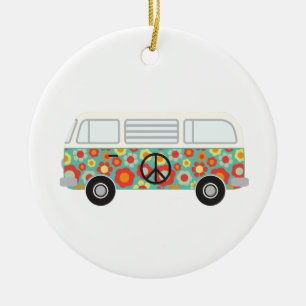 Hippie Buss Julgransprydnad Keramik