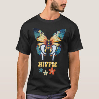 Hippie Butterfly Retro 60 s 7 T Shirt