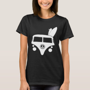 Hippie Camper Van med Surfboard alias Indian Feath T Shirt