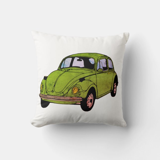 Hippie Car Teckning Throw Cushion Kudde (Framsida)