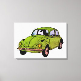 Hippie Car Teckning Wrapped Canvas