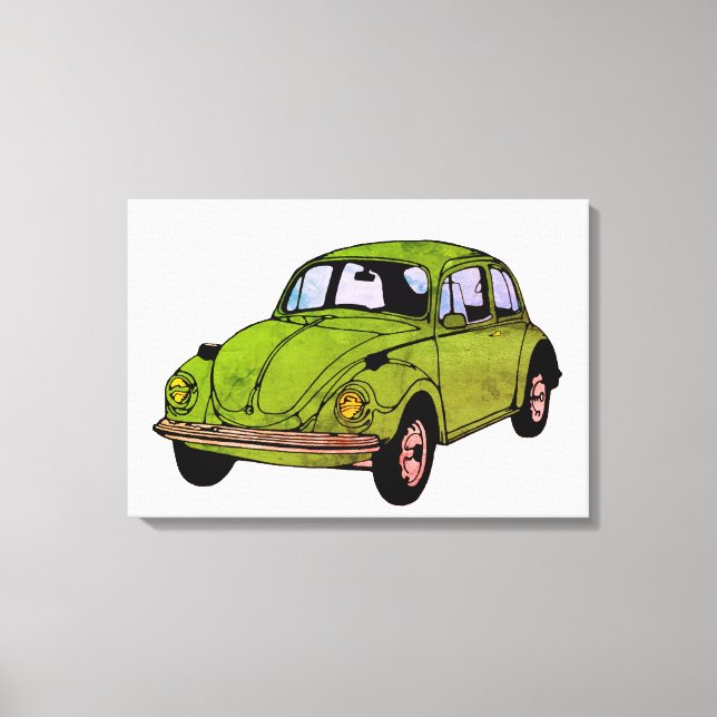 Hippie Car Teckning Wrapped Canvas (Framsida)