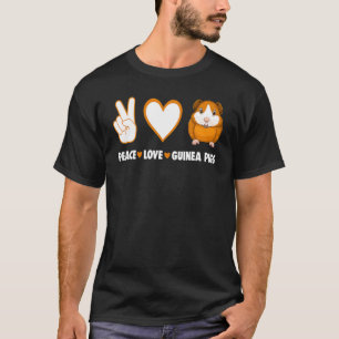 Hippie Cavy Guinea Gris Owner Peace Kärlek Guinea T Shirt