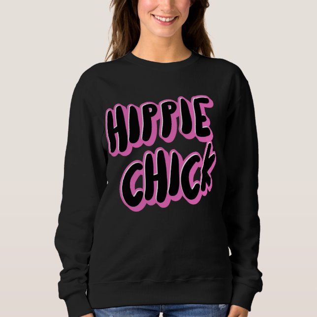 HIPPIE CHICK DAM T-SHIRTS SWEATSHIRT (Framsida)
