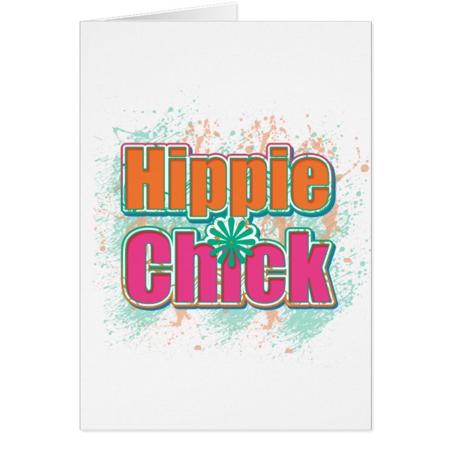 Hippie Chick Paint Stänk Hälsningskort (Framsidan)
