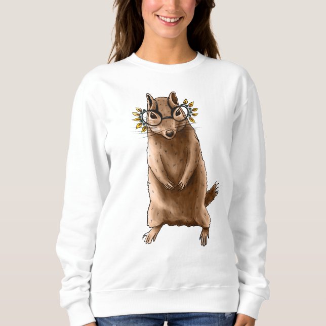 Hippie Chipmunk i glasögon T Shirt (Framsida)